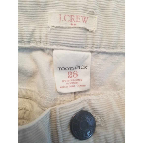 J.Crew Toothpick Beige Stretch Ankle Skinny Jeans Women's Pants Size 28x27 - Picture 9 of 9